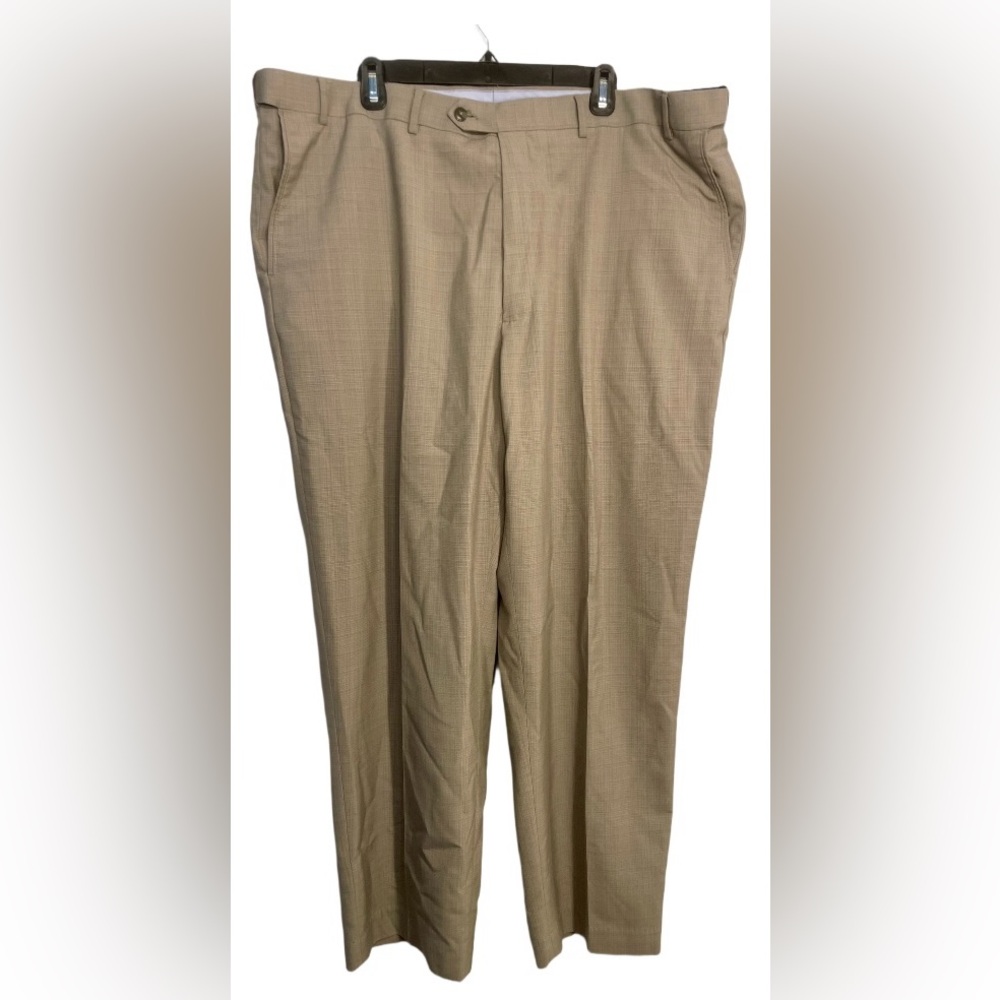 Roundtree & Yorke Brown Houndstooth Trousers